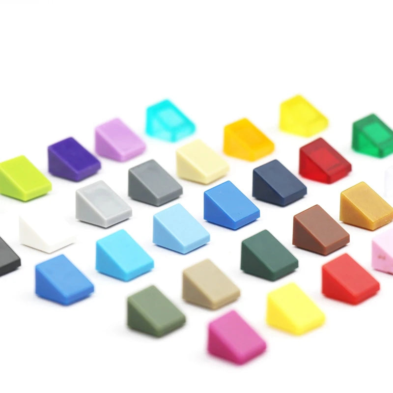 50 Piece Sloped 30° 1x1x2/3 Cheese Slope Building Blocks MOC Build Trucks Parts Kids Learning Toys Compatible with Brick 54200