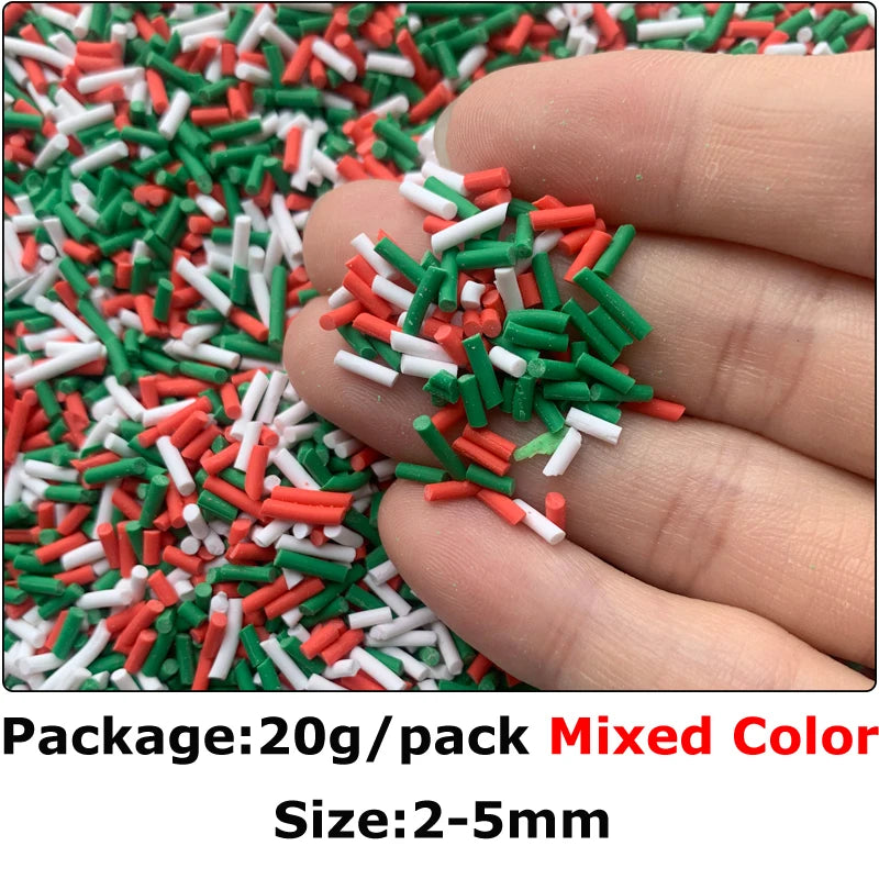 20g Mini Polymer Clay Embellishments Halloween Skull Christmas Candy Cane Mixed Pattern DIY Holiday Crafting Shaker Sprinkles