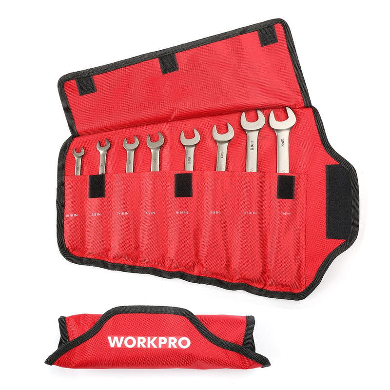 WORKPRO 8PC Wrench Set Flex-head Ratcheting Combination Wrenches Metric/SAE Ratchet Spanners Set Car Repair Tools