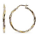 Huitan Simple Stylish Women Twist Hoop Earrings Gold Color Delicate Gifts Versatile Style Female Earring Trendy Jewelry Hot Sale