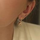 Koreanische Edelstahl-Metallperlen-Anhänger-Creolen 2022 Neue kleine runde Perlen-Ohrhänger für Frauen Edelschmuck Geschenk