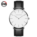 Hannah Martin Hochwertige Roségold Zifferblatt Uhr Herren Leder Wasserdichte Armbanduhr Damen Kleid Mode Japan Quarzwerk Saat