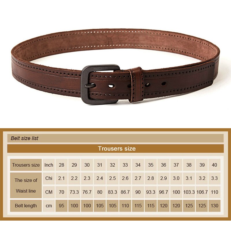 MEDYLA Natural Leather Belt Men&#39;s Hard Metal Matte Buckle Men&#39;s Original Leather Belt 105-150cm Jeans Belt Screw Accessories