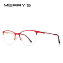MERRYS DESIGN Women Cat Eye Glasses Half Frame Ladies Fashion Trending Eyewear Myopia Prescription Optical Glasses S2006