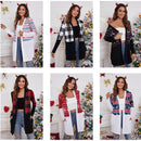 French Cashmere Brushed Open Stitch Loose Color Matching Christmas Print Casual Cardigan Jacket Geometric England Style Cardigan