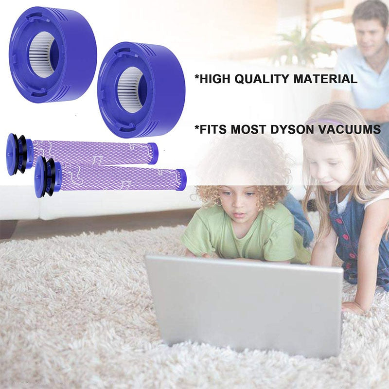 2 Pack Pre-Filters and 2 Pack HEPA Post-Filters Replacements Compatible Dyson V8 and V7 Cordless Vacuum Cleaners