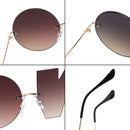 1PC Unisex Mirror Rimless Sunglasses Vintage Fashion Letter NO Eyewear Punk Goggles Luxury Sun Glasses Metal Trend UV400 Shades