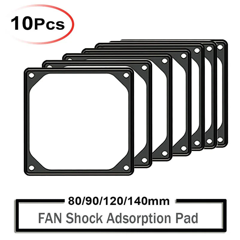 10pcs 80mm 90mm 92mm 120mm 140mm Anti-vibration Silicon Fan Gasket Noise Reducing Silencer Gasket Pad For PC  Computer Case Fan