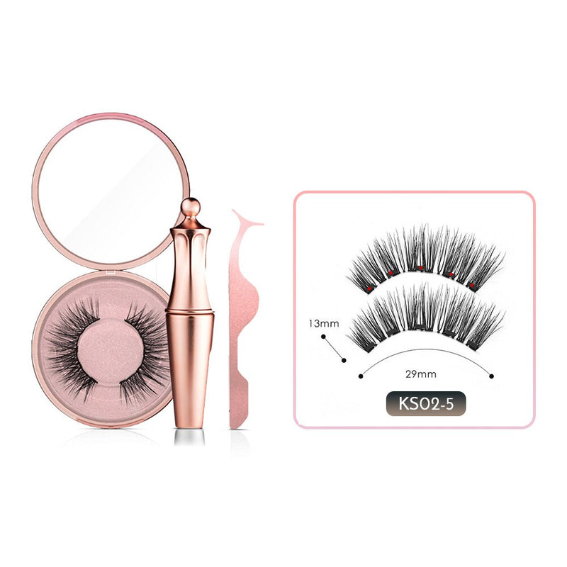 Magnetic False Eyelashes No Glue Full Eye 5 Magnet Reusable Fake Eyelashes Natural Soft Eyelashes Extension Magnetic Eyelash Kit