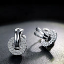 Neue Fashion Runde&Eckige AAA Zirkon Anhänger Creolen 925 Sterling Silber Feine Strass Ohrringe Damen Geschenk Schmuck Ohrhänger