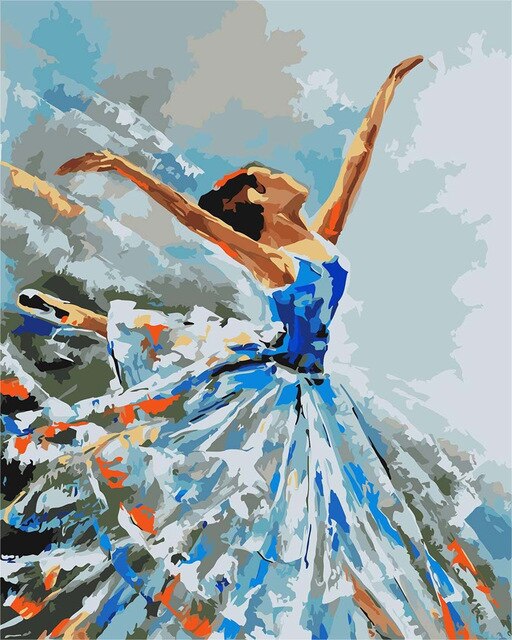 RUOPOTY Frame Ballet Dancer Figure DIY Painting By Numbers For Adults Diy Artcraft Oil Paints By Numbers Framed Drawing Artwork