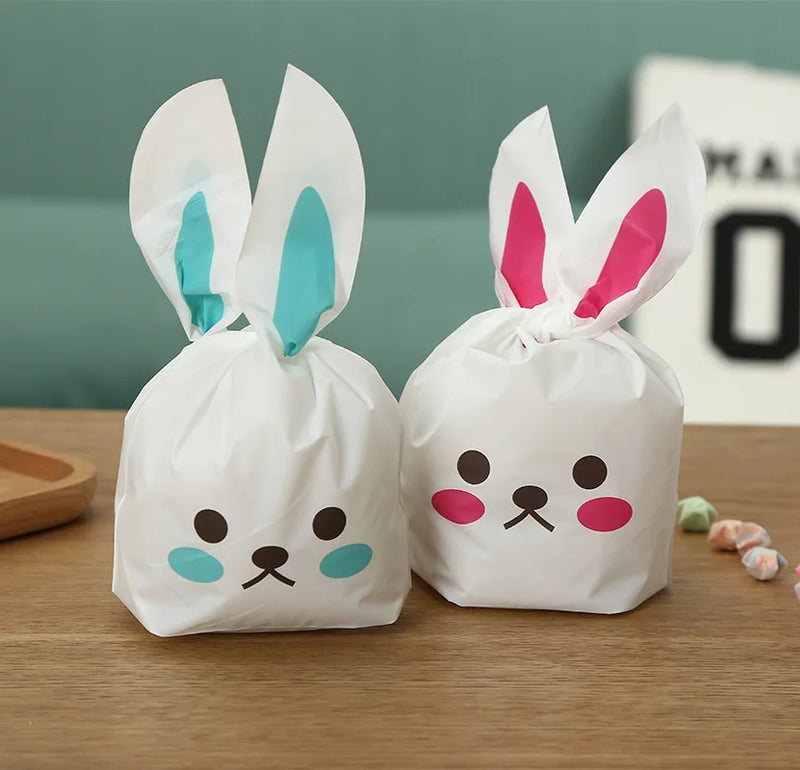 Special Price 50pcs 13.5x22cm Cute Rabbit Ear Plastic Bag Cookie Bags Christmas Gift Bags Candy Birthday Party Wedding Decorate