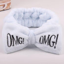 OMG Coral Fleece Hairband Soft Bow Headbands For Women Cute Hair Holder Hairbands Hair Bands Wash Face Nignt Hair Accessories
