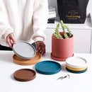 1pc New Nordic Style Ceramic Cement Flower Pot Tray Bottom Home Decoration Ceramic Garden Plate
