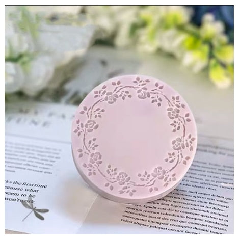 PRZY Mold Silicone Handmade Soap Making Molds Flowers Round Pattern Carving Baking Chocolate Candle Candy Mold Cake Clay Resin