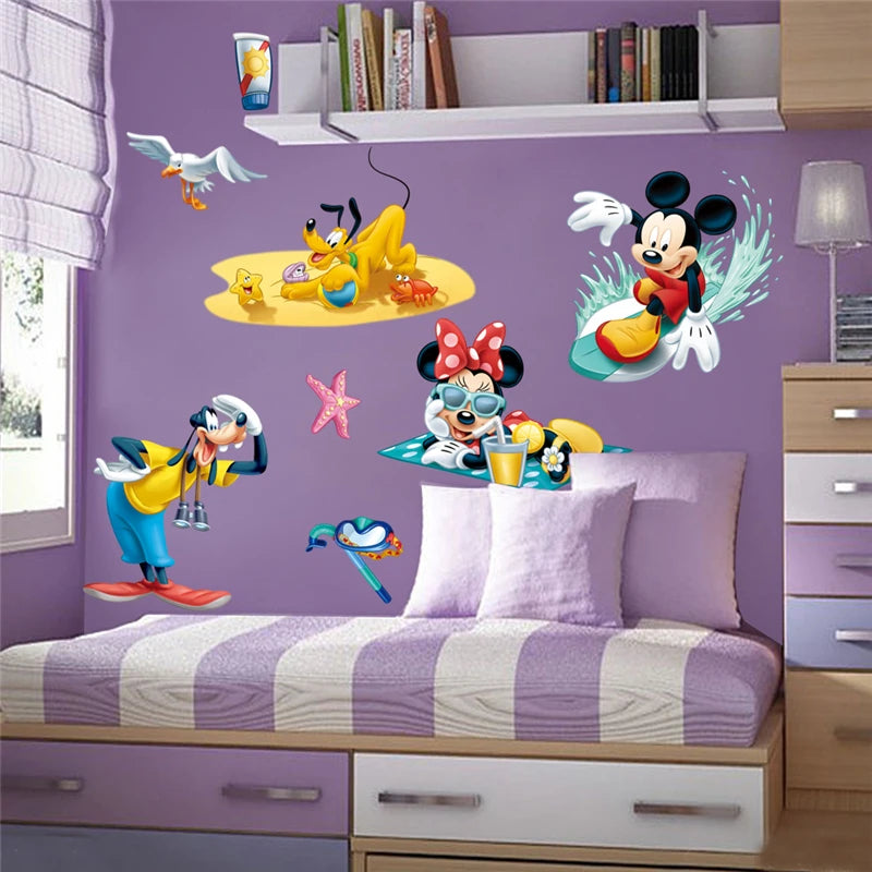 3D Cartoon  Mickey Minnie Wall Stickers For Kids Room  Bedroom Wall Decoration  Door Sticker  gifts for children