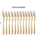 6/12PCS Fruit Forks Mini Food Pick Children Kids Lunch Box Cocktail Stainless Steel Cake Dessert Sushi Snack Sticks Picker