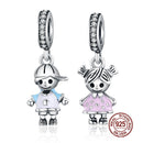 WOSTU Neues Design 925 Sterling Silber Familie Perlen Charms Passend für Original Armband Anhänger Mode DIY Schmuck