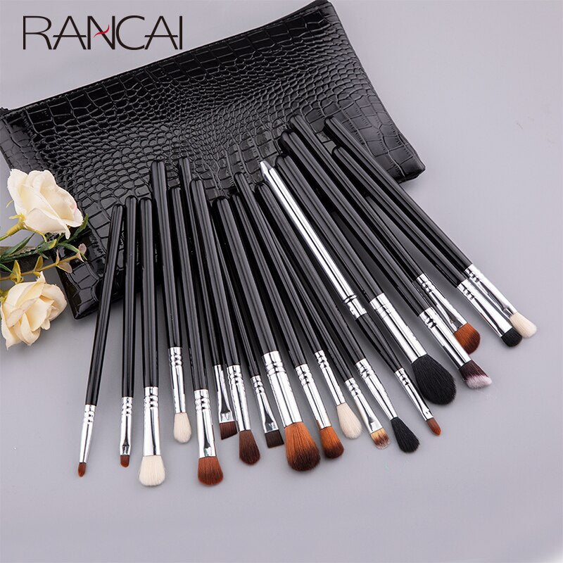 RANCAI Makeup Brushes Set 19pcs Foundation Powder Eyeshadow Contour Concealer Cosmetic Make up Brush With Bag Free Shipping