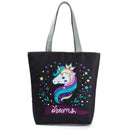 New Lady Tote Bags Black White Cute Cat Printed Fabric Eco Handbag High Capacity Shopping Office Reusable Casual Shoulder Bag