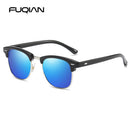 Klassische Halbrand Polarisierte Sonnenbrille Herren Damen Retro Nieten Kleine Sonnenbrille Männlich Beliebt Schwarz Blendschutz Reisebrille