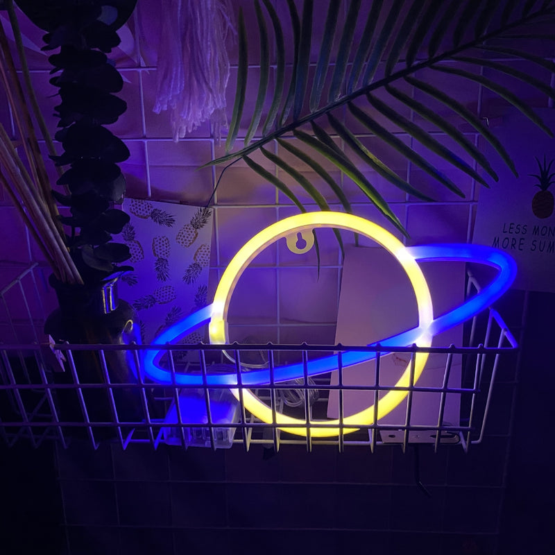 Neon Sign Alien Face Shaped Wall Hanging Lights for Home Children&