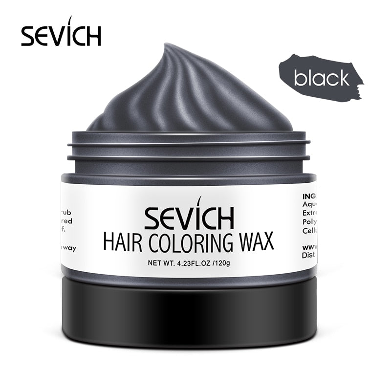 Sevich 10 colors Hair color wax Strong And Hold Unisex Hair Wax Black Color Hair Clay Temporary Hair Dye For Hair Styling