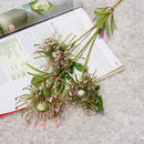 White Leucospermum Artificial Flowers Long Branch Fake Flower Plastic Flowers for Wedding Decoration Garden Outdoor High Quality