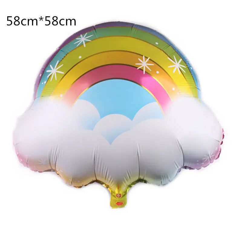 Big Rainbow Smile White Cloud Foil Balloon Birthday Party Baby Shower Wedding Anniversary Decoration Supplies kid toys