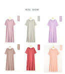 Plus size Fashion Summer Night Dress Women Nightgowns Sleepwear Women's Sleepshirts Modal Cotton Candy Color Ladies Nightwear