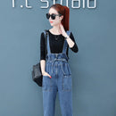 Women's overalls mother pants 2020 new Korean version of loose summer and autumn women's denim high waist overalls suspenders