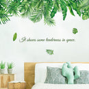 125*77cm Tropical Plant Green Leaves Wall Stickers for Living room Bedroom Sofa Wall Decor PVC Vinyl Wall Decals Home Decoration