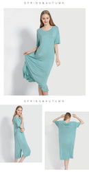 Plus size Fashion Summer Night Dress Women Nightgowns Sleepwear Women's Sleepshirts Modal Cotton Candy Color Ladies Nightwear