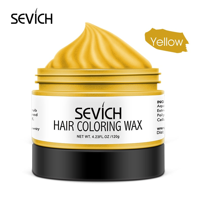 Sevich 10 colors Hair color wax Strong And Hold Unisex Hair Wax Black Color Hair Clay Temporary Hair Dye For Hair Styling