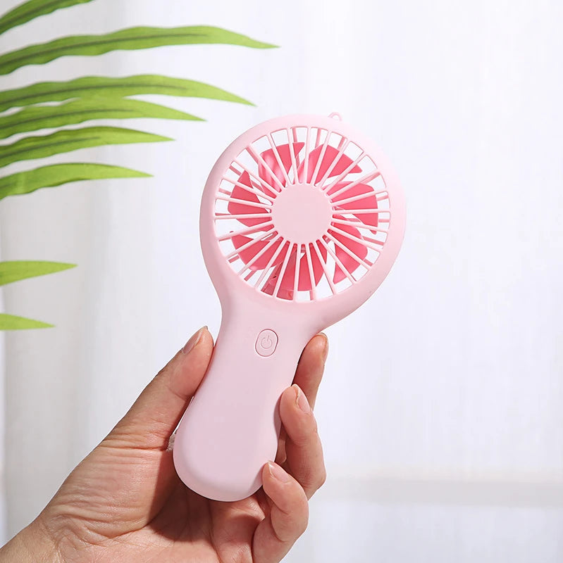 Colorful handheld mini fan portable USB charging convenient creative cool small fan pocket handheld fan summer gift