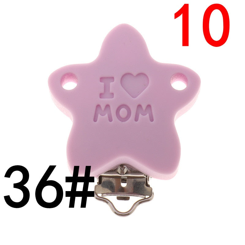 ATOB 10PCS Pacifier Clip Silicone Round Teether Clips  DIY Baby Pacifier Dummy Chain Holder Soothing Pacifier Accessories