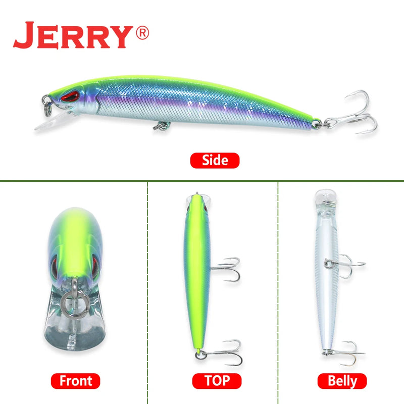 Jerry Arrow Sinking Minnow Fishing Lure Freshwater Saltwater Baits For Bass Pike 9cm UV Color Rattling Hard Baits