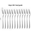 6/12PCS Fruit Forks Mini Food Pick Children Kids Lunch Box Cocktail Stainless Steel Cake Dessert Sushi Snack Sticks Picker