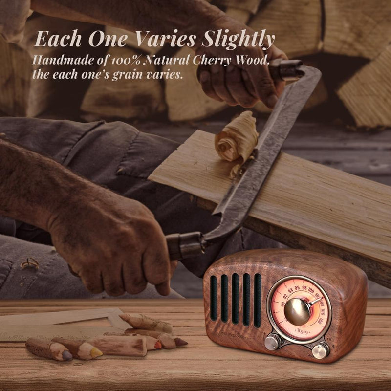 R919 Classical retro radio receiver portable Mini Wood FM SD MP3 Radio stereo Bluetooth radio Speaker AUX USB Rechargeable radio