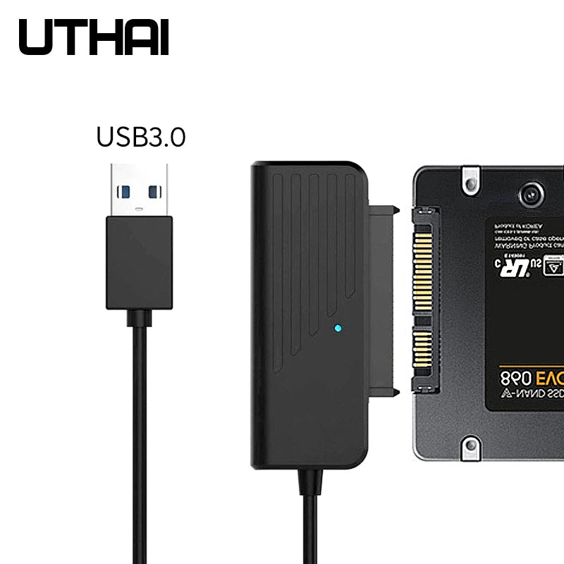 UTHAI T35 HDD Adapter for HD External USB 3.0/Type-C to SATA3 Converter Cable for 2.5" SATA HDD SSD 5Gbps JMS578 Chip