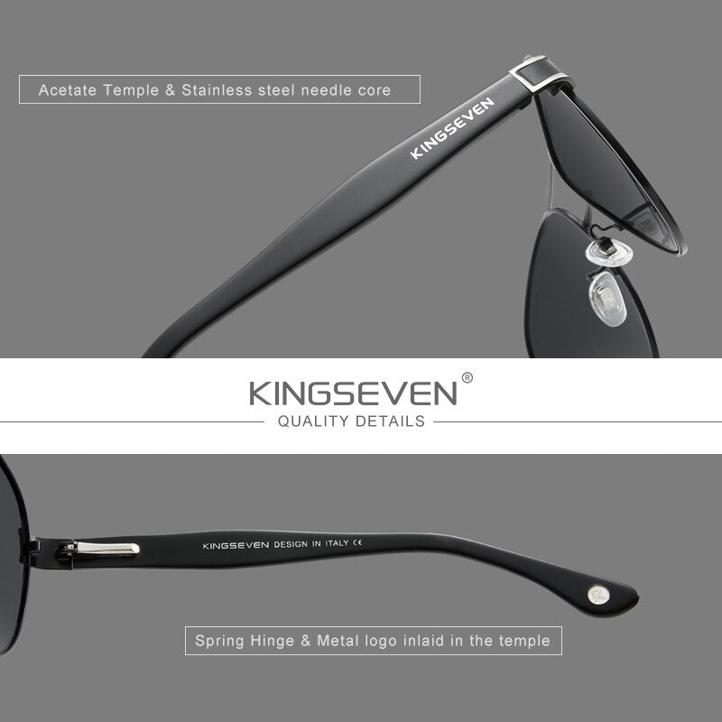 KINGSEVEN 2022 Official Debut Sunglasses Men Polarized Gradient Sun glasses Women Acetate Wire-Core Temples Pilot Eyewear N7777