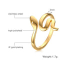 Mode Schlangenform Ring Edelstahl Schmuck Goldfarbe Bague Serpent Ringe für Frauen Süßer Party Schmuck