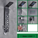 Black Bathroom Shower Panel SPA Massage Jet Shower Column LED Display Stainless Steel Shower System