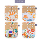 Elinfant Wholesale 4pcs/set Washable Baby Nappies Gray Mesh Cloth Diaper Adjustable &amp; Reusable Pocket Diapers Free shipping