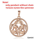 Tierkreiszeichen 12 Konstellation Anhänger Halskette 585 Roségold Farbe Horoskop Halskette Herren Kette Geschenk Modeschmuck GPM21