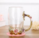 Handgemachte Emaille Kaffeetasse Kristallbecher Milch Zitrone Blumentee Tasse Hochwertiges Glas Trinkgeschirr Geschenk Paar Tasse Für Liebhaber Hochzeit
