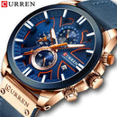 CURREN Top Luxury Brand Men's Military Waterproof Leather Sport Quartz Watches Chronograph Date Fashion Casual Men's Clock 8346