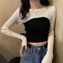 New Autumn Women Solid Sweater O-Neck Cropped Sweater Pullover Crop Top Super Cropped Sweaters Shirts For Female