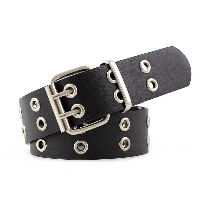 RAINIE SEAN Punk Rock Leather Belts for Women Black Coffee Chain Female Pin Buckle Belt Streetwear Belt Cinto 107cm