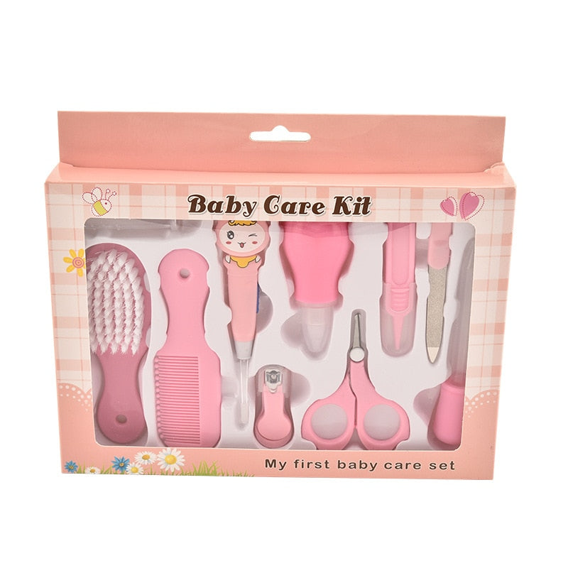 Multi-piece baby care set newborn hair trimmer nail thermometer beauty brush set scissors comb teether function children's wash